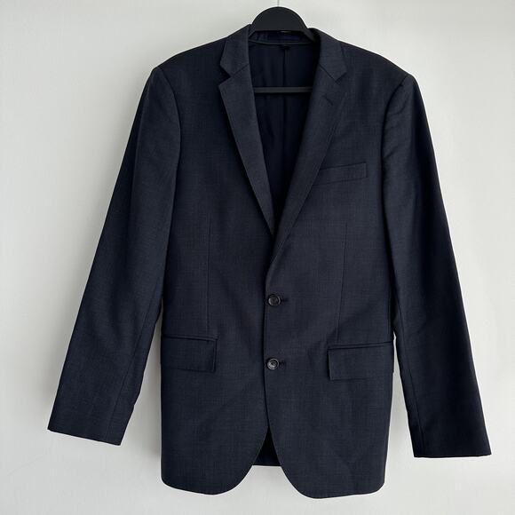 J Crew Ludlow Blazer 38R Charcoal Italian Wool Tollegno Sharkskin Suit Jacket - Picture 1 of 13